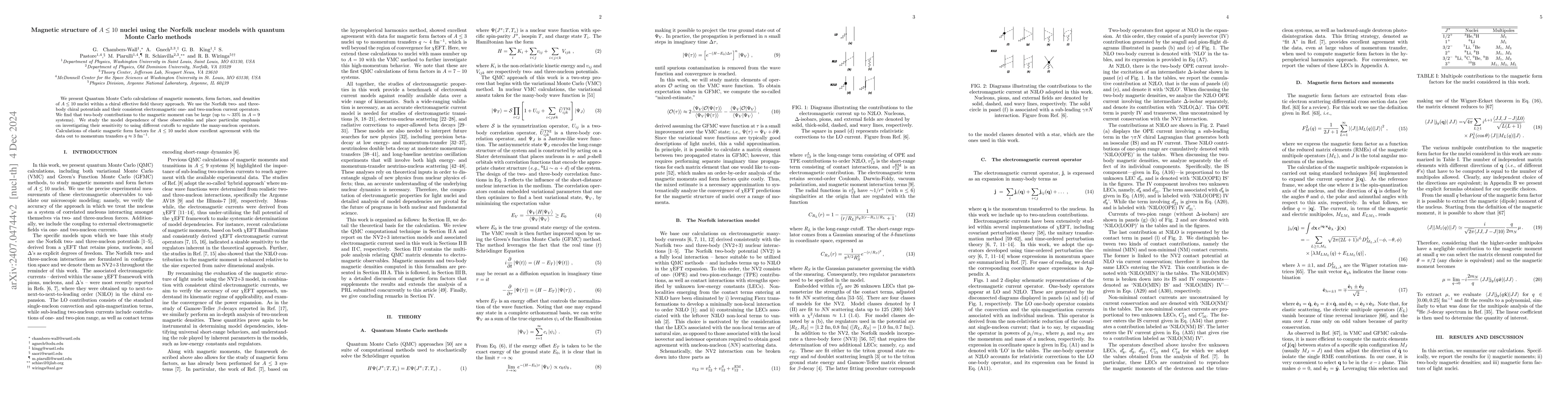 Thumbnail for Magnetic structure of $A \le 10$ nuclei using the Norfolk nuclear models
  with quantum Monte Carlo methods