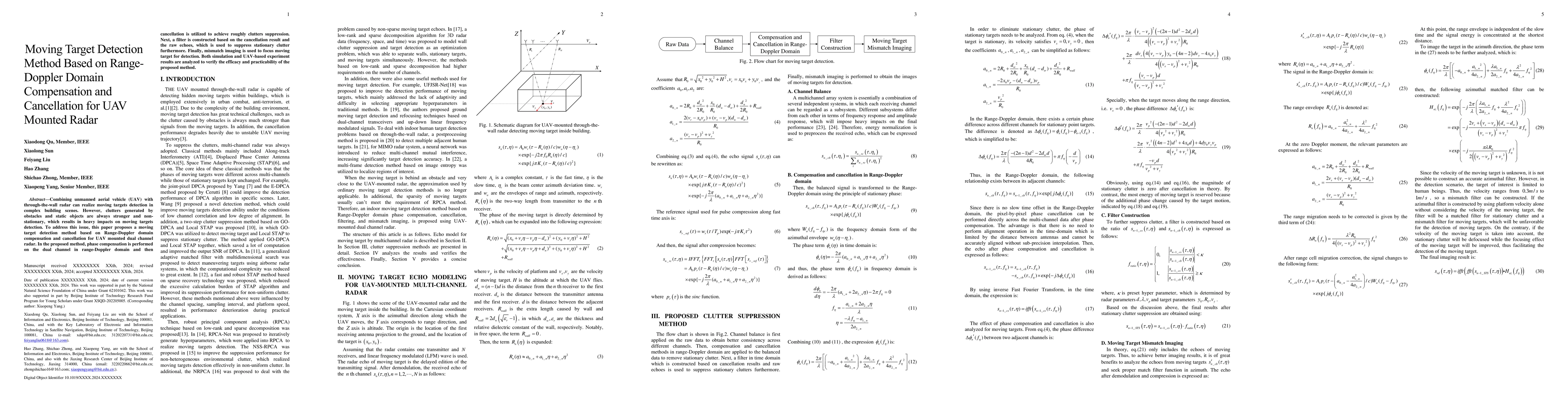 Thumbnail for Moving Target Detection Method Based on Range? Doppler Domain
  Compensation and Cancellation for UAV-Mounted Radar
