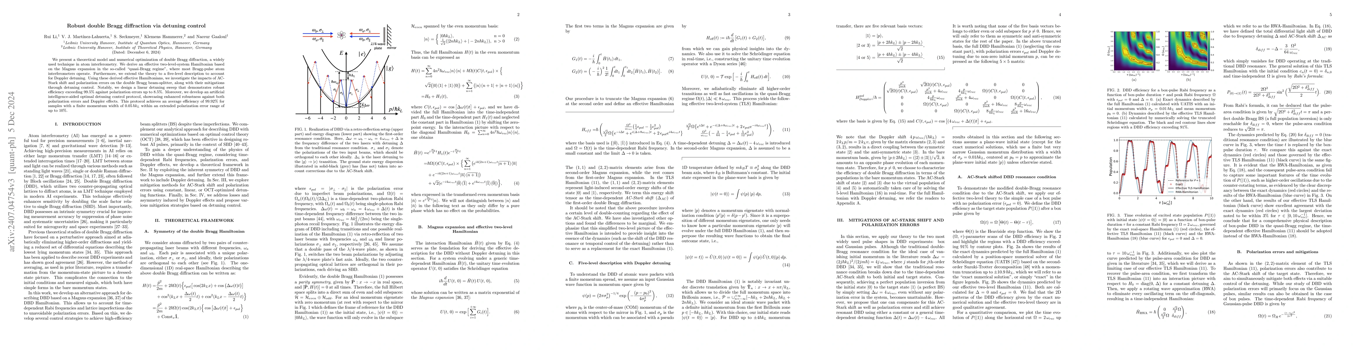Thumbnail for Robust double Bragg diffraction via detuning control