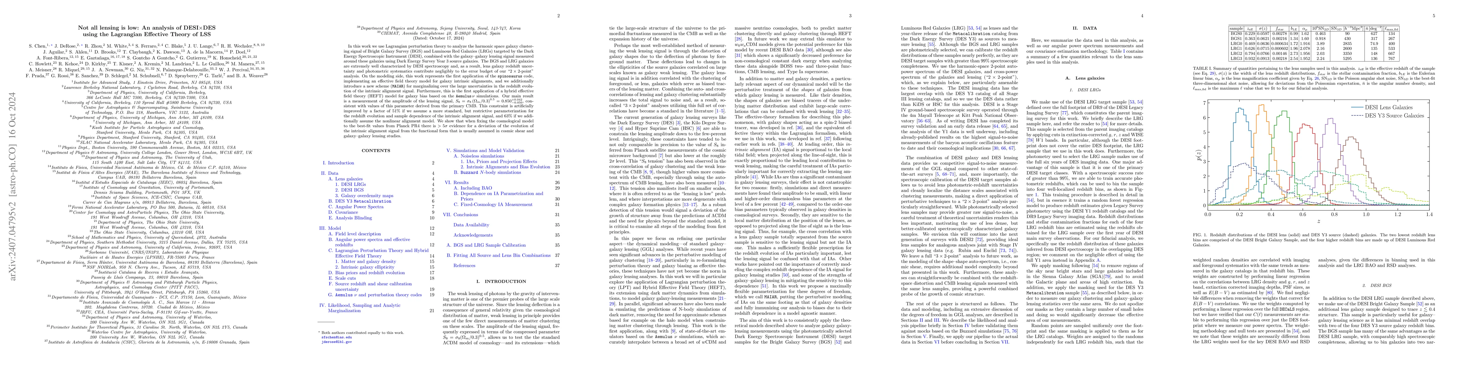 Thumbnail for Not all lensing is low: An analysis of DESI$\times$DES using the
  Lagrangian Effective Theory of LSS