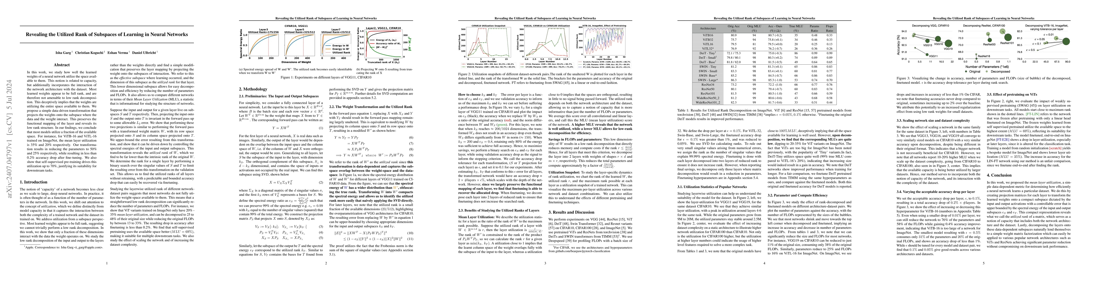 Thumbnail for Revealing the Utilized Rank of Subspaces of Learning in Neural Networks