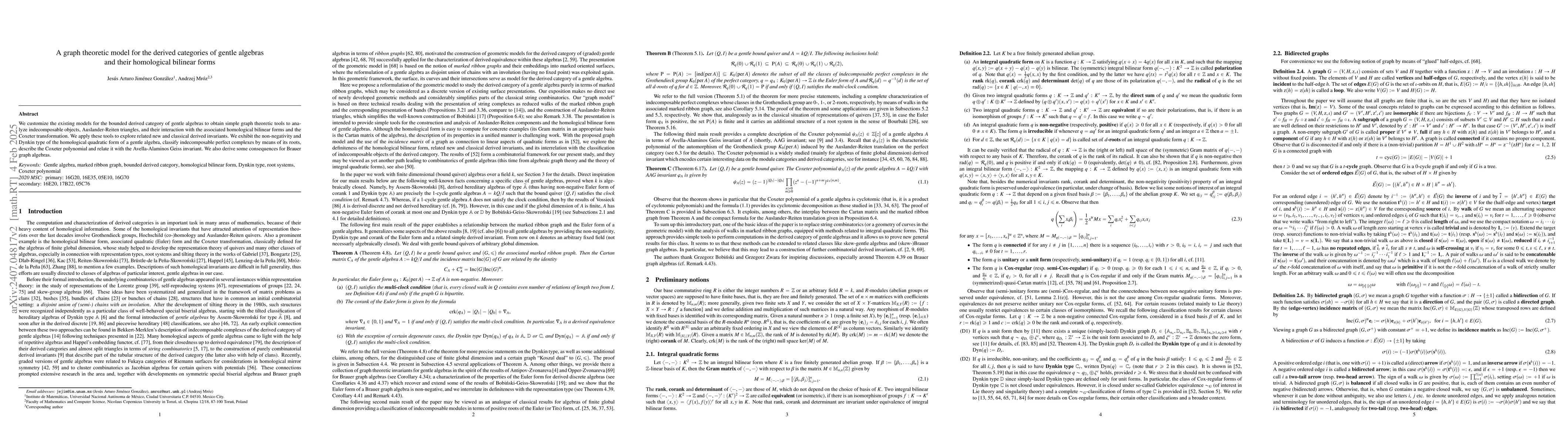 Thumbnail for A graph theoretic model for the derived categories of gentle algebras
  and their homological bilinear forms