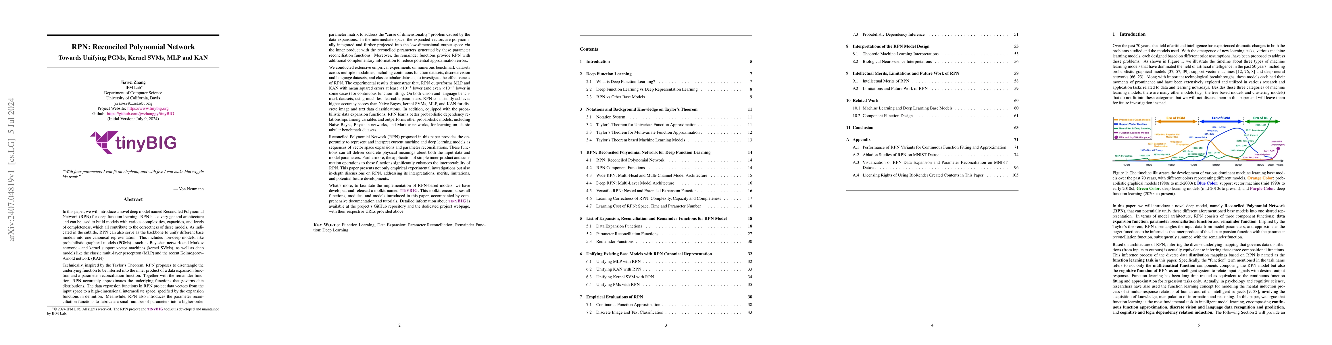 Thumbnail for RPN: Reconciled Polynomial Network Towards Unifying PGMs, Kernel SVMs,
  MLP and KAN