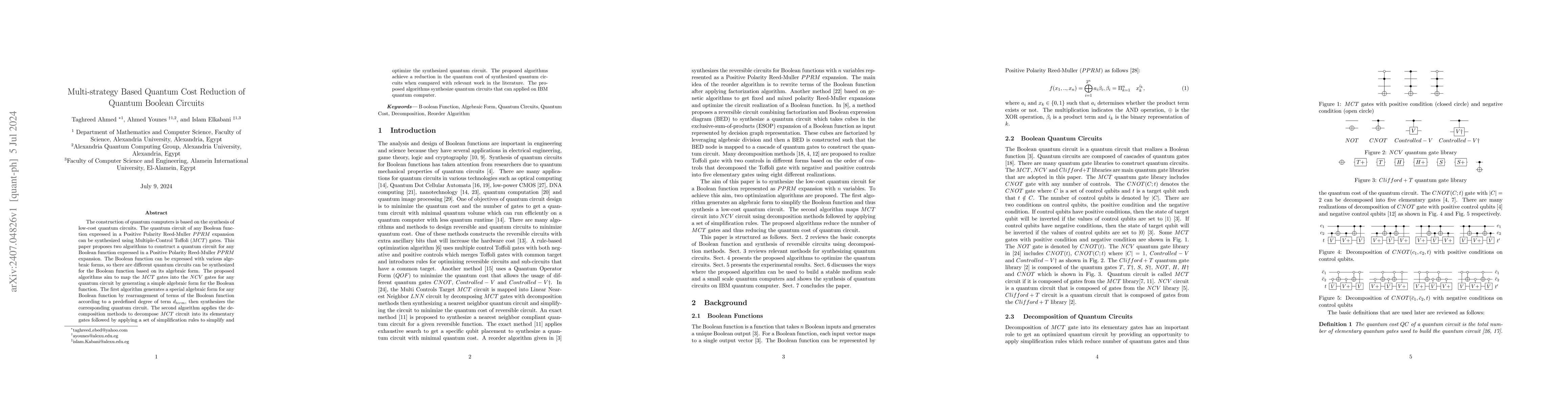 Thumbnail for Multi-strategy Based Quantum Cost Reduction of Quantum Boolean Circuits