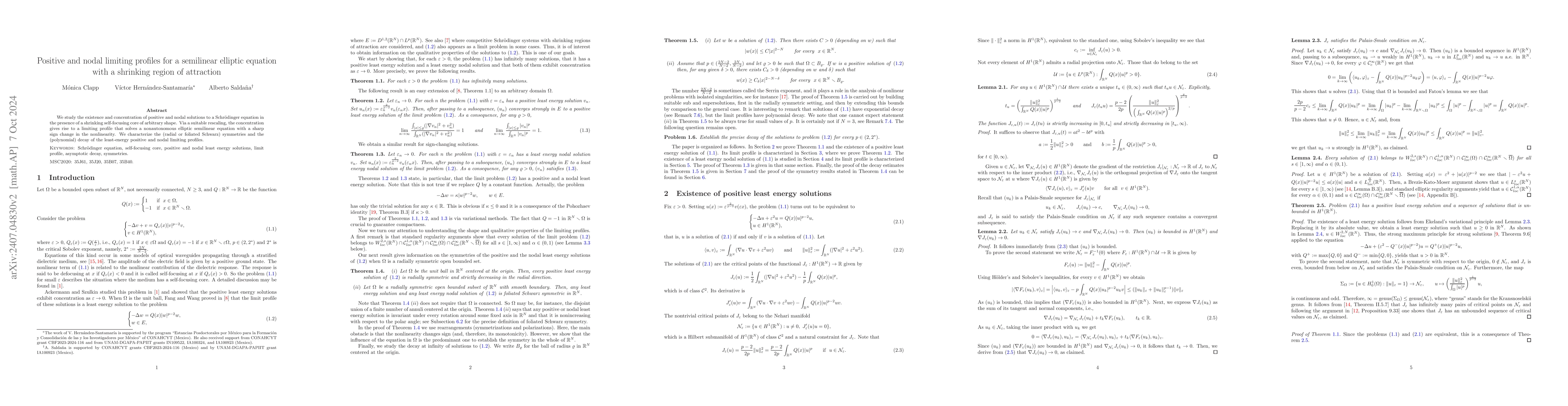 Thumbnail for Positive and nodal limiting profiles for a semilinear elliptic equation
  with a shrinking region of attraction