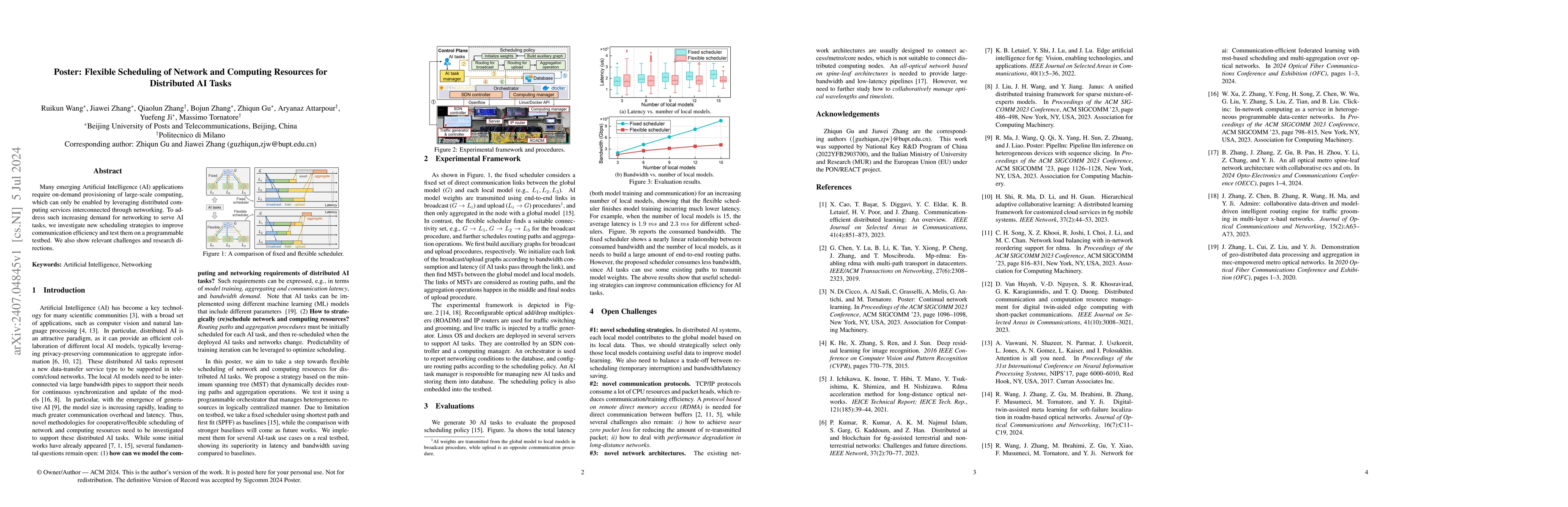 Thumbnail for Poster: Flexible Scheduling of Network and Computing Resources for
  Distributed AI Tasks