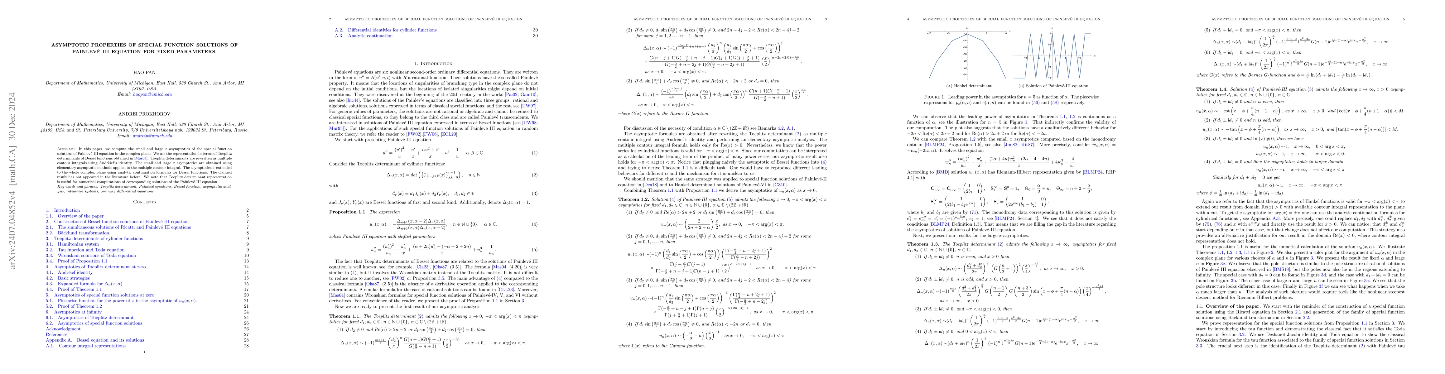 Thumbnail for Connection problem for special function solutions of Painlevé III
  equation