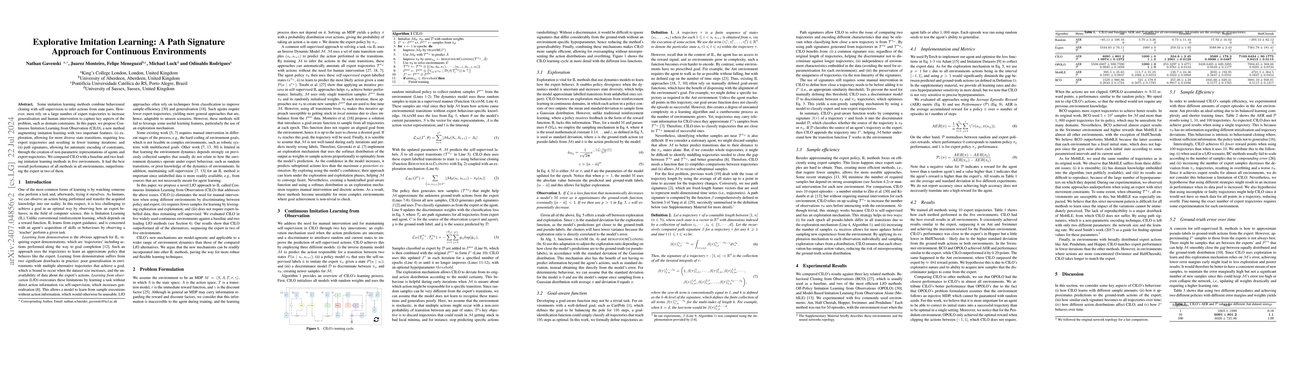 Thumbnail for Explorative Imitation Learning: A Path Signature Approach for Continuous
  Environments