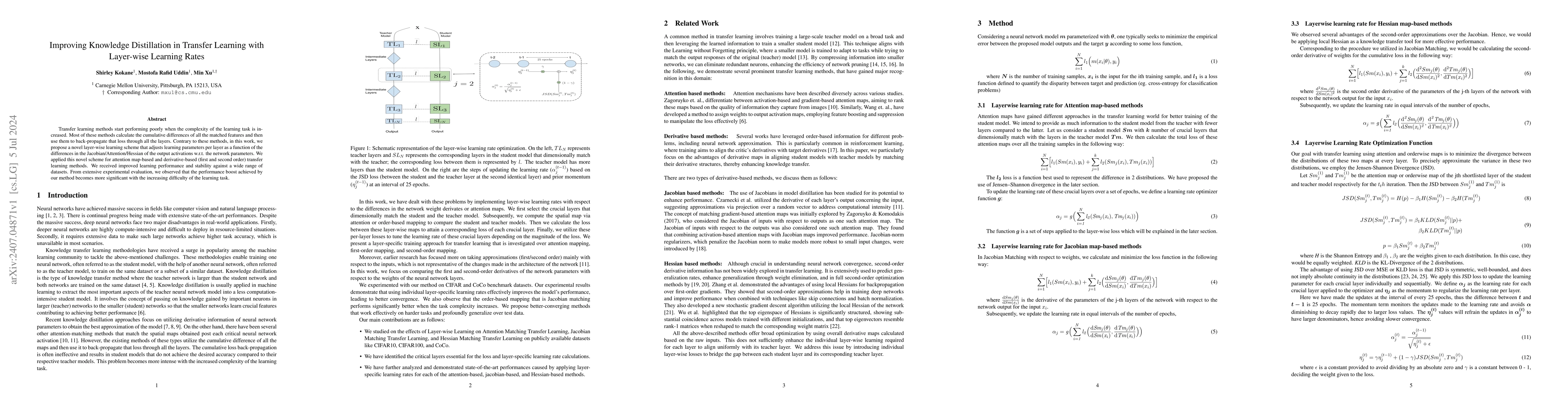 Thumbnail for Improving Knowledge Distillation in Transfer Learning with Layer-wise
  Learning Rates
