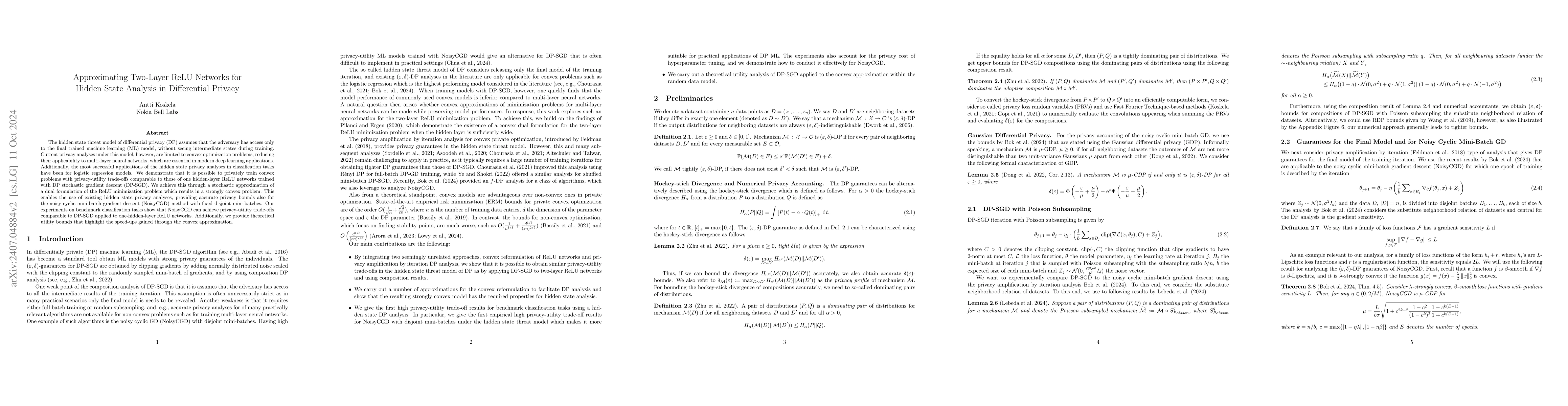 Thumbnail for Differentially Private Convex Approximation of Two-Layer ReLU Networks
