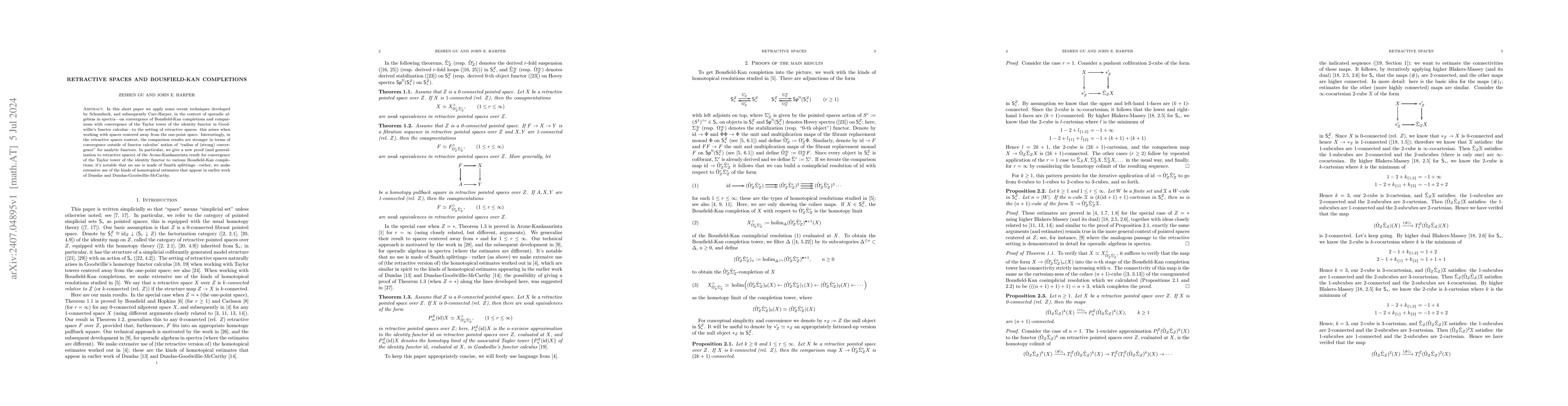Thumbnail for Retractive spaces and Bousfield-Kan completions