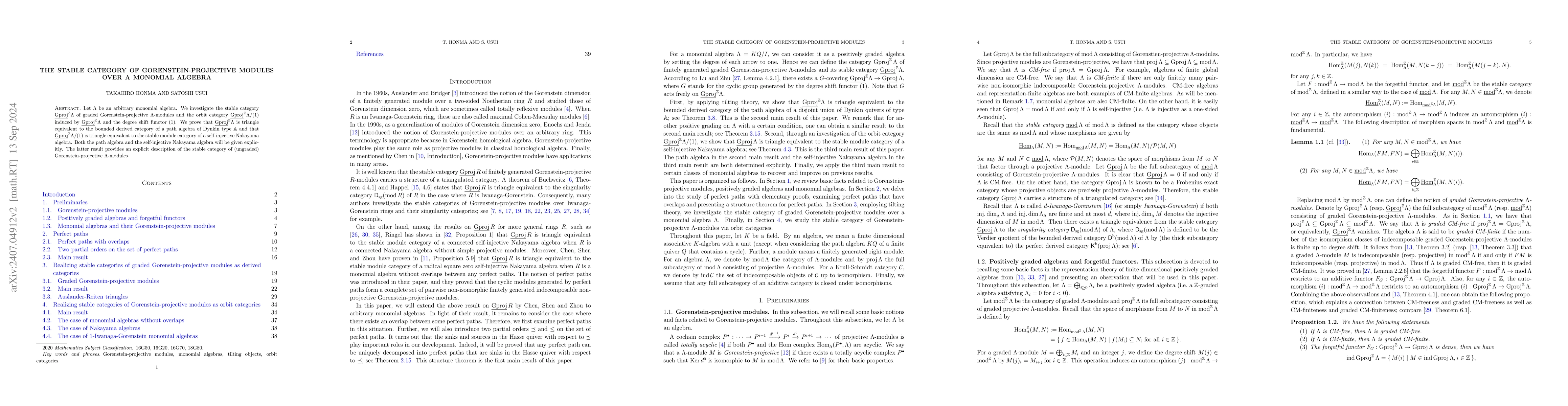 Thumbnail for The stable category of Gorenstein-projective modules over a monomial
  algebra