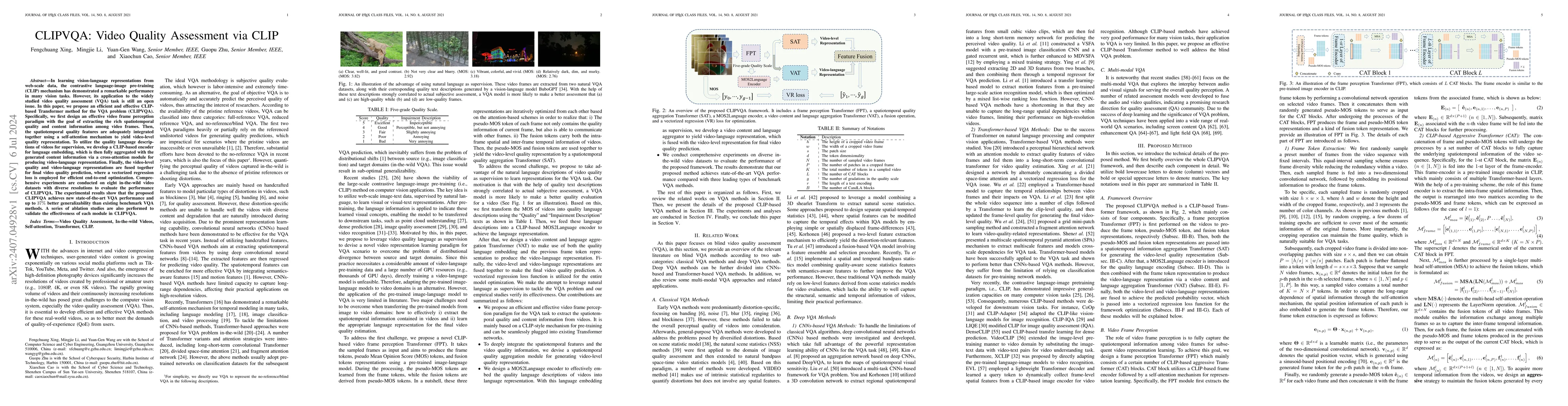 Thumbnail for CLIPVQA:Video Quality Assessment via CLIP