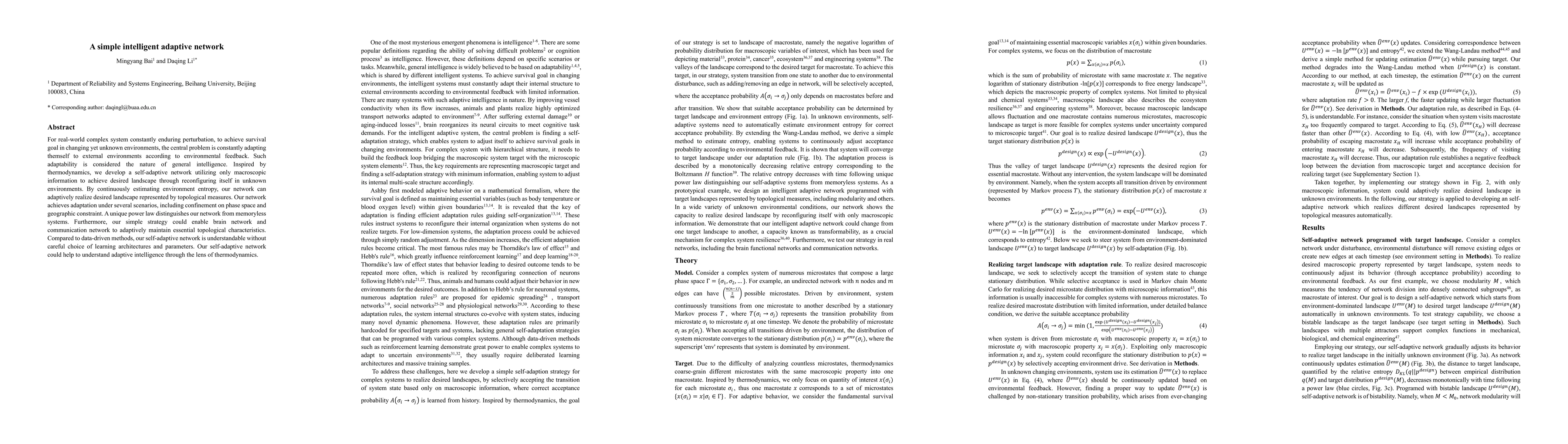 Thumbnail for A simple intelligent adaptive network