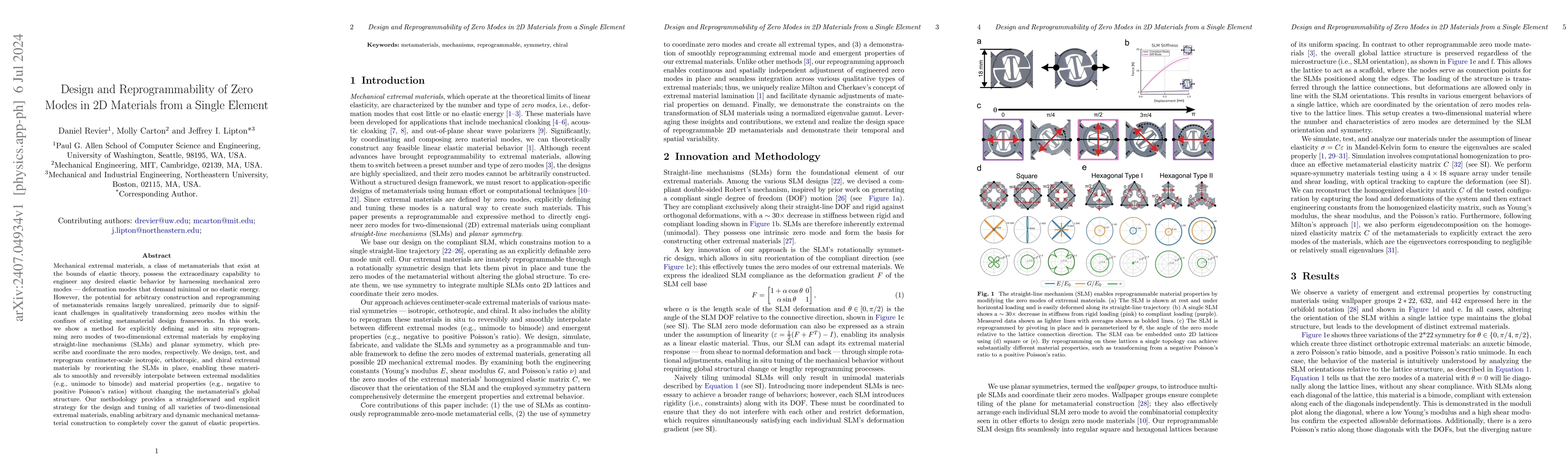 Thumbnail for Design and Reprogrammability of Zero Modes in 2D Materials from a Single
  Element
