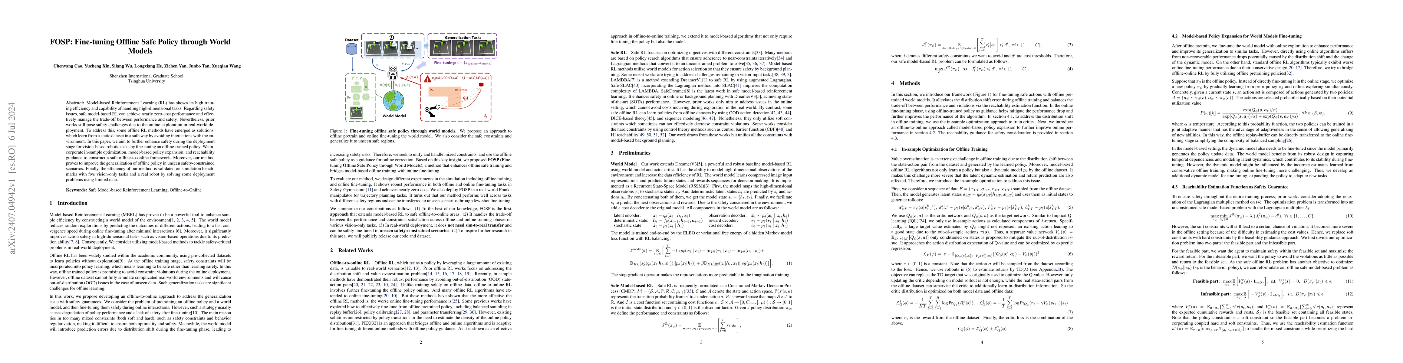 Thumbnail for FOSP: Fine-tuning Offline Safe Policy through World Models