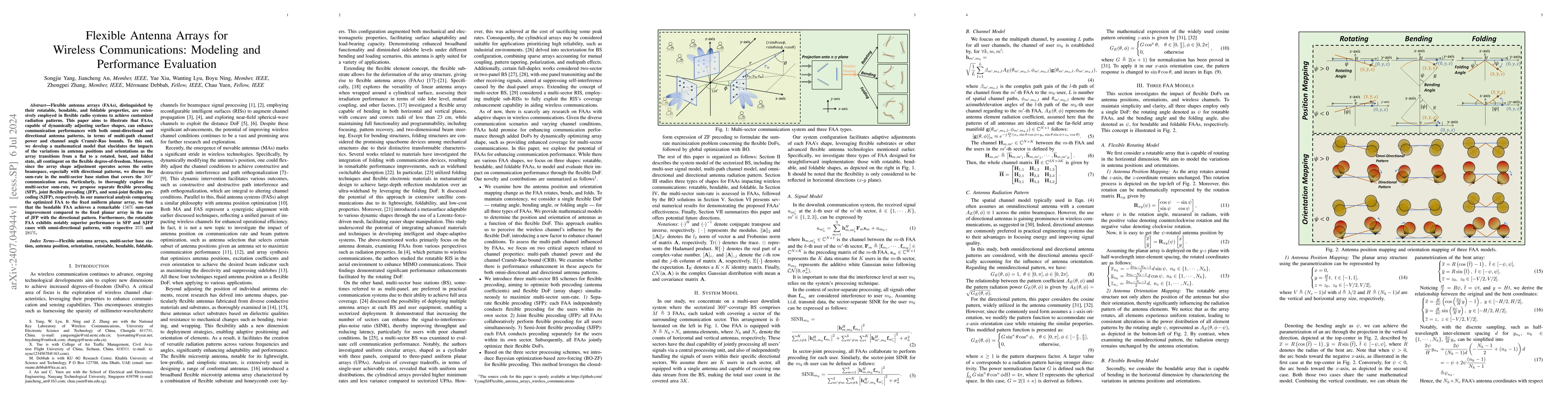 Thumbnail for Flexible Antenna Arrays for Wireless Communications: Modeling and
  Performance Evaluation