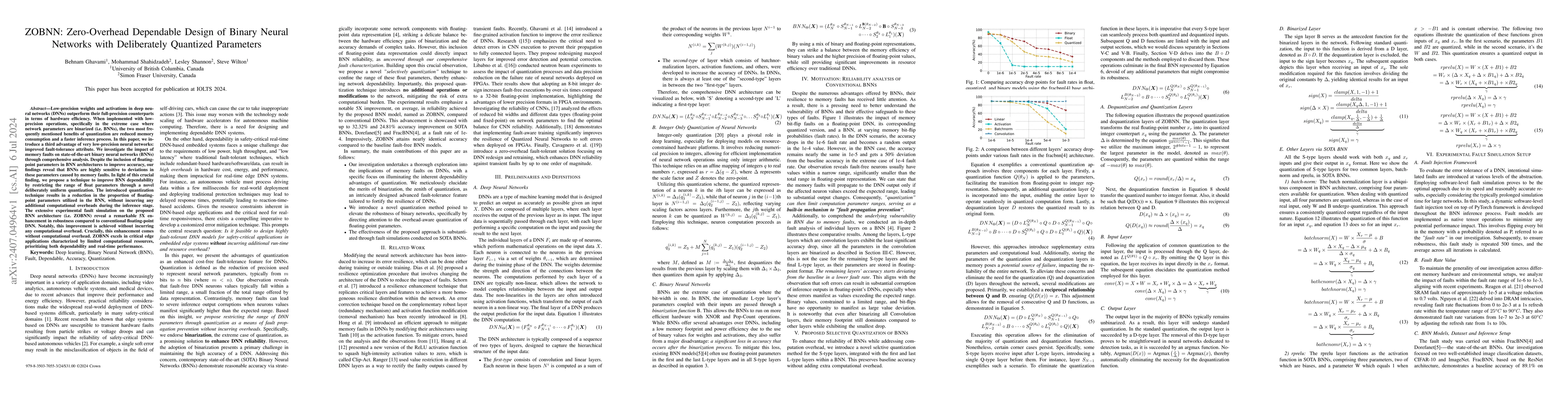 Thumbnail for ZOBNN: Zero-Overhead Dependable Design of Binary Neural Networks with
  Deliberately Quantized Parameters