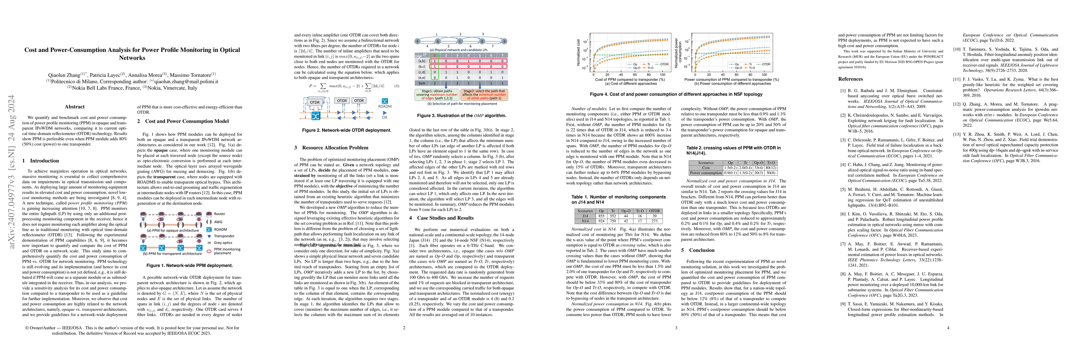 Thumbnail for Cost and Power-Consumption Analysis for Power Profile Monitoring in
  Optical Networks
