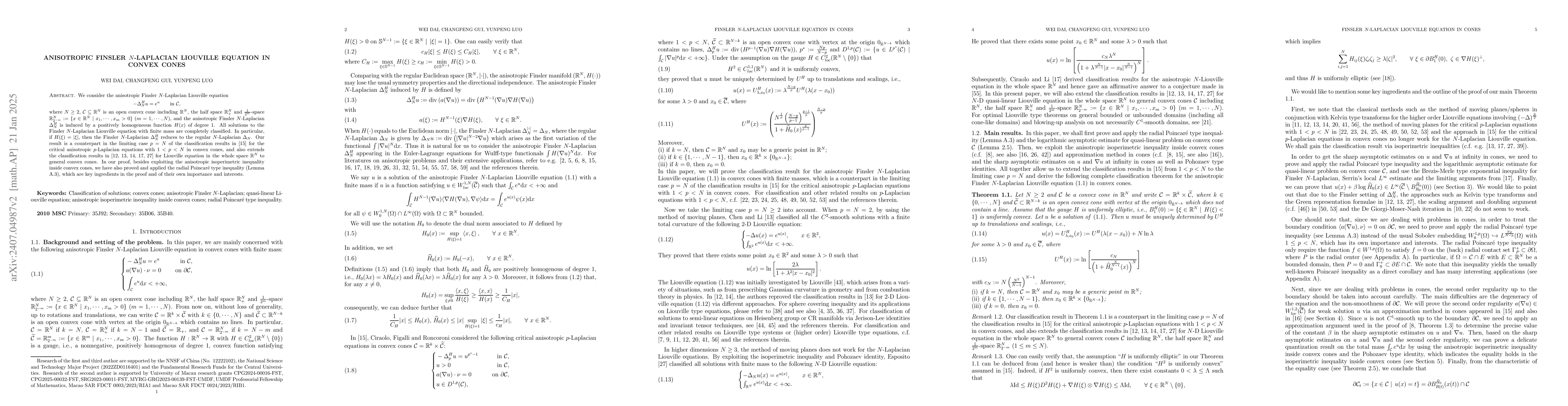 Thumbnail for Anisotropic Finsler $N$-Laplacian Liouville equation in convex cones