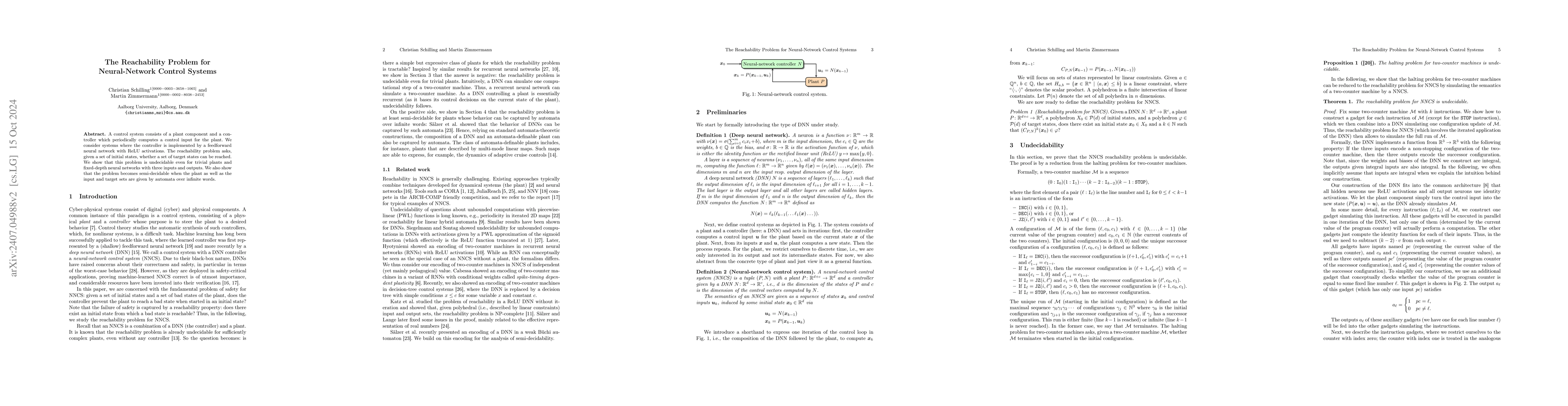 Thumbnail for The Reachability Problem for Neural-Network Control Systems