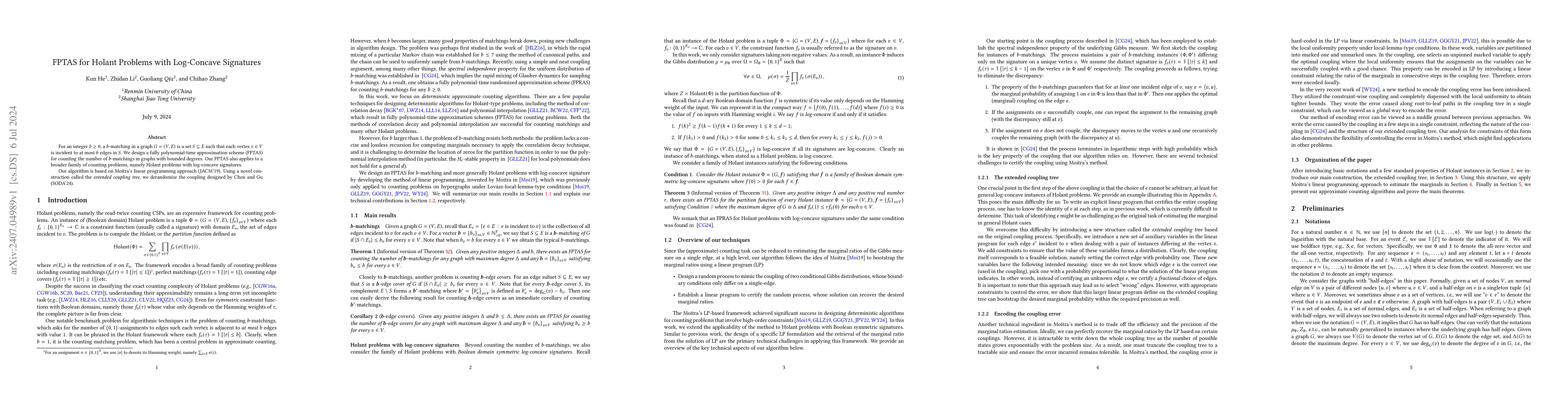 Thumbnail for FPTAS for Holant Problems with Log-Concave Signatures