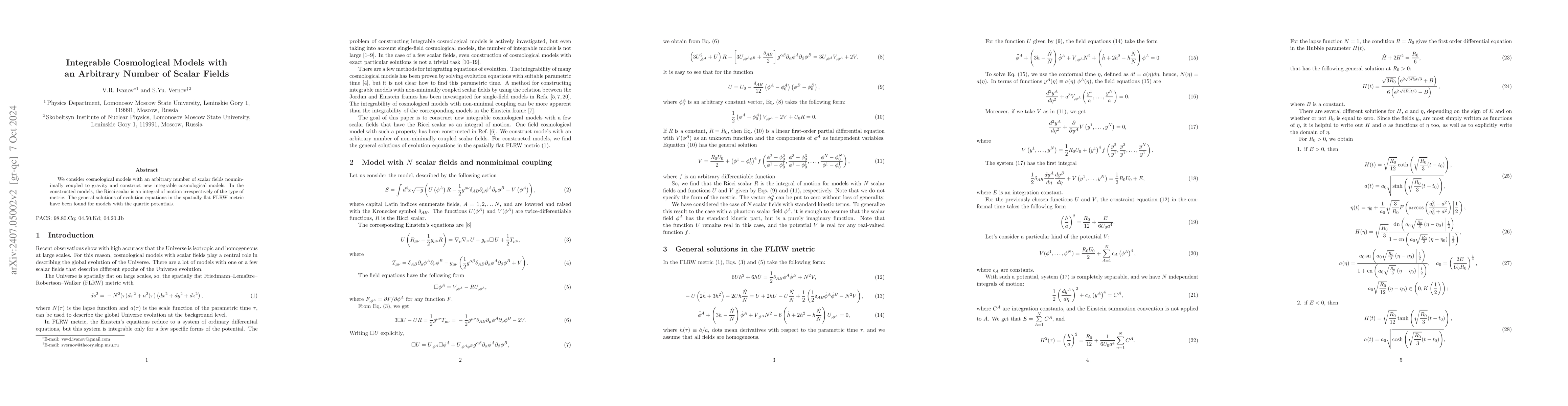 Thumbnail for Integrable Cosmological Models with an Arbitrary Number of Scalar Fields