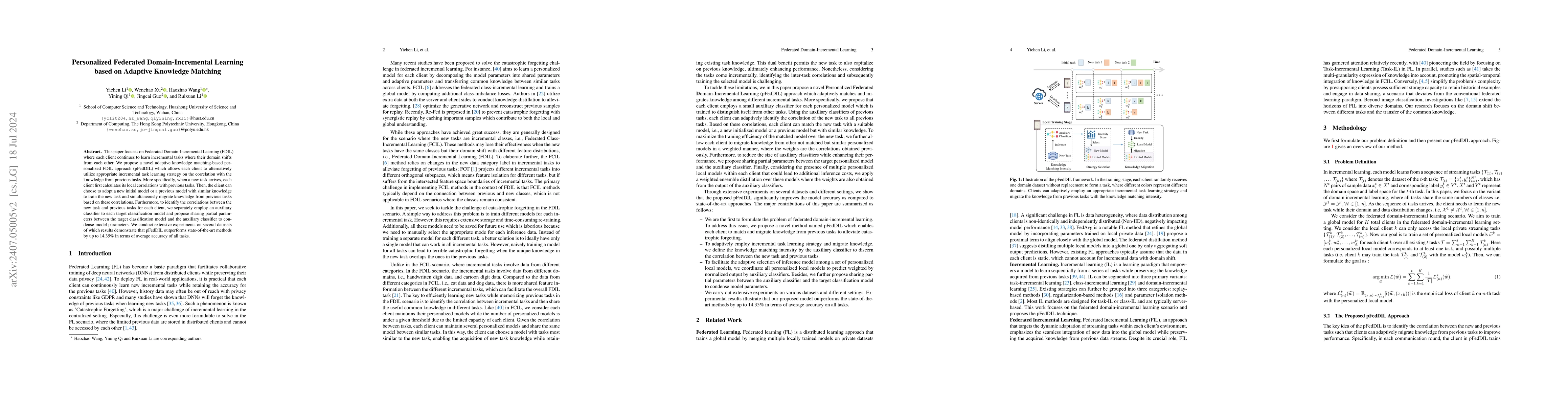 Thumbnail for Personalized Federated Domain-Incremental Learning based on Adaptive
  Knowledge Matching