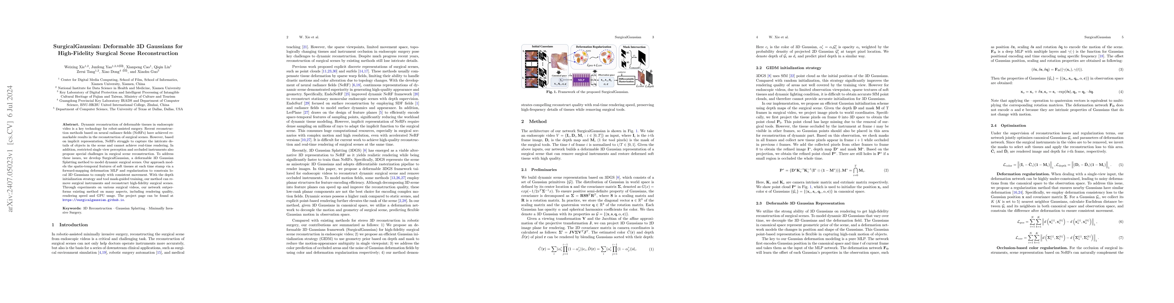 Thumbnail for SurgicalGaussian: Deformable 3D Gaussians for High-Fidelity Surgical
  Scene Reconstruction