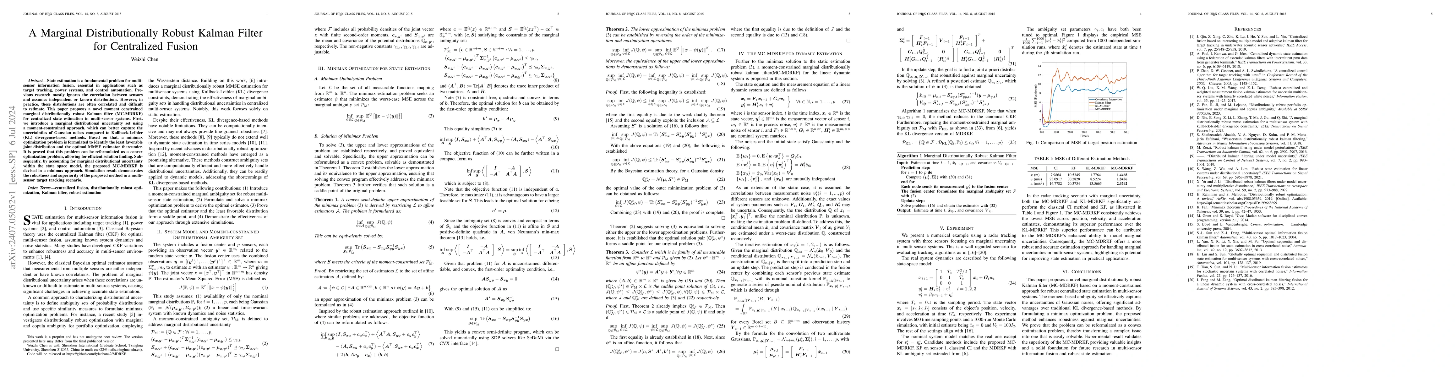 Thumbnail for A Marginal Distributionally Robust Kalman Filter for Centralized Fusion
