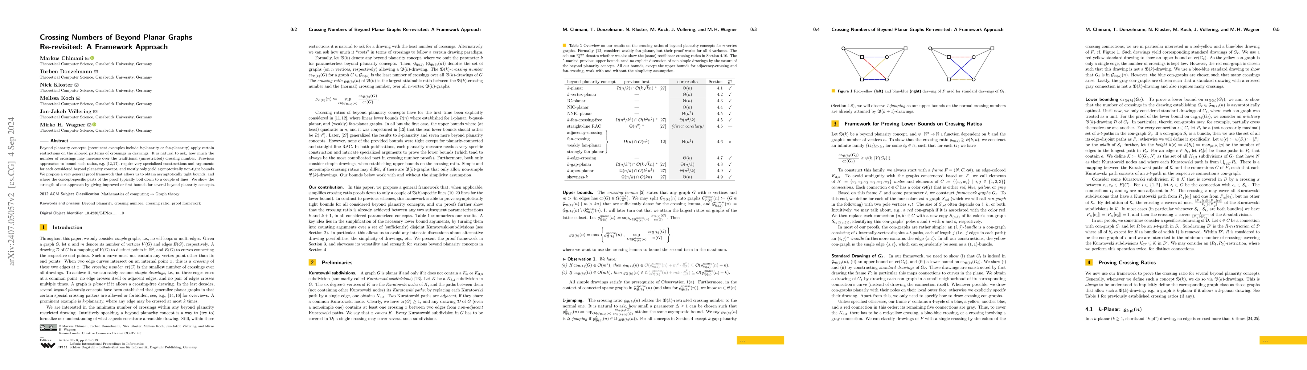 Thumbnail for Crossing Numbers of Beyond Planar Graphs Re-revisited: A Framework
  Approach