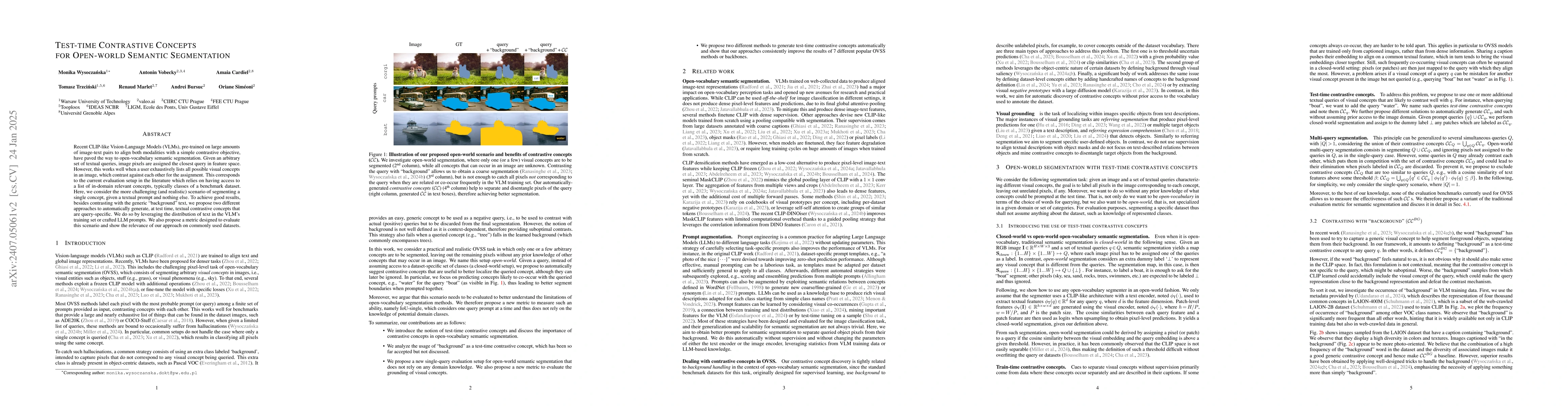 Thumbnail for A Study of Test-time Contrastive Concepts for Open-world,
  Open-vocabulary Semantic Segmentation