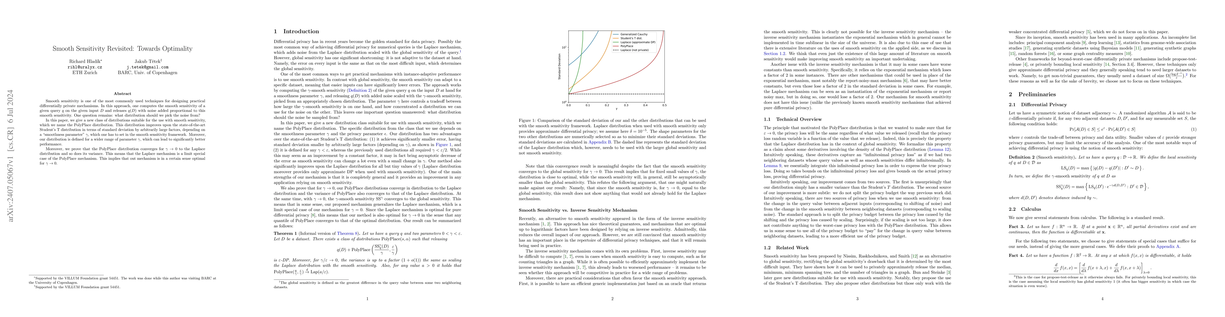 Thumbnail for Smooth Sensitivity Revisited: Towards Optimality