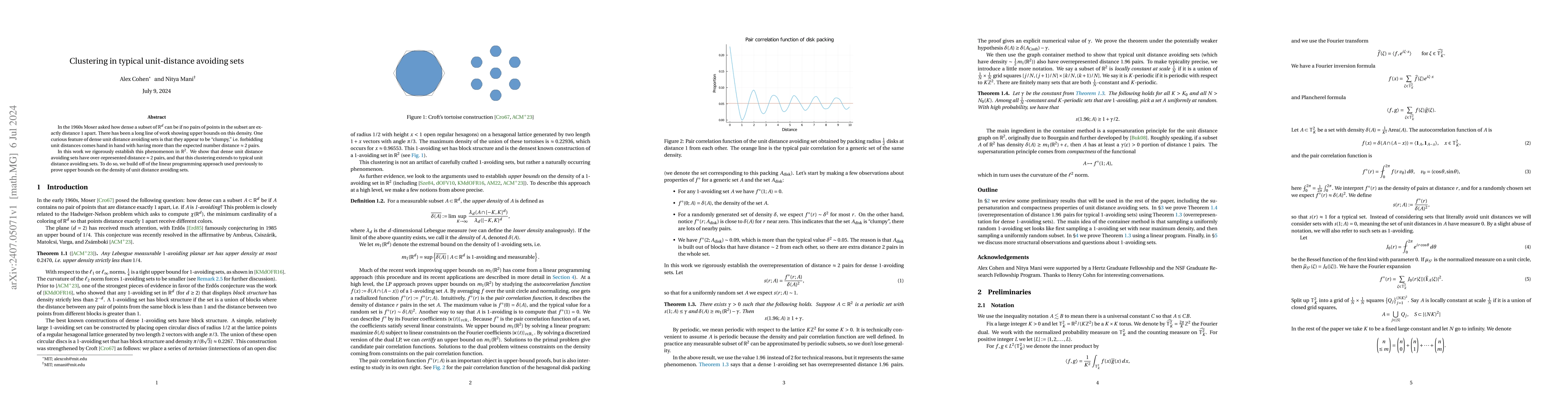 Thumbnail for Clustering in typical unit-distance avoiding sets