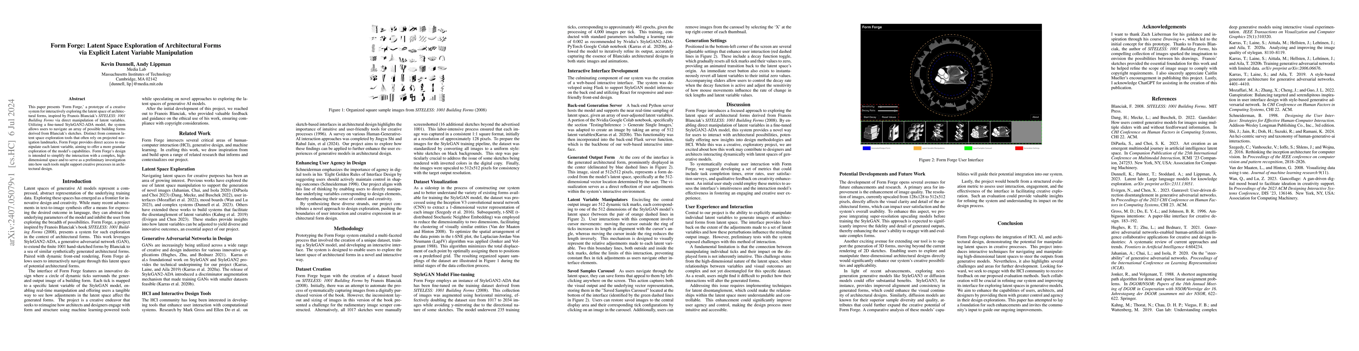 Thumbnail for Form Forge: Latent Space Exploration of Architectural Forms via Explicit
  Latent Variable Manipulation