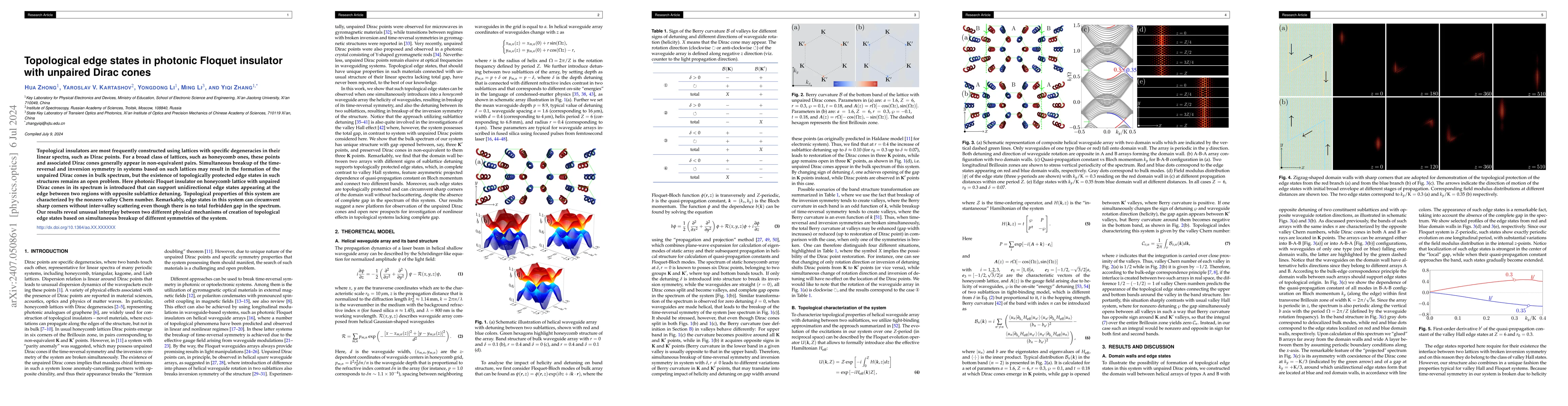 Thumbnail for Topological edge states in photonic Floquet insulator with unpaired
  Dirac cones