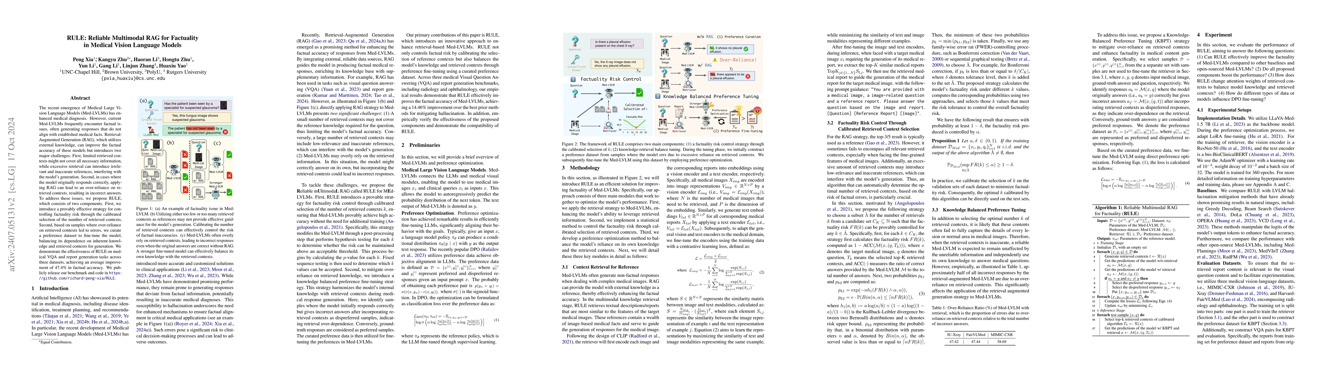 Thumbnail for RULE: Reliable Multimodal RAG for Factuality in Medical Vision Language
  Models