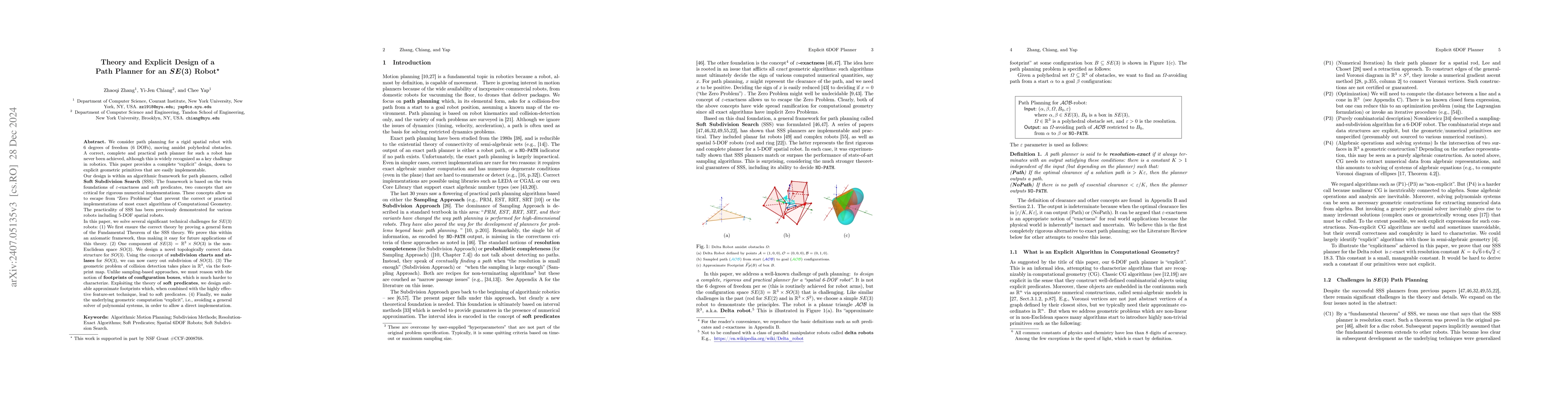Thumbnail for Theory and Explicit Design of a Path Planner for an SE(3) Robot