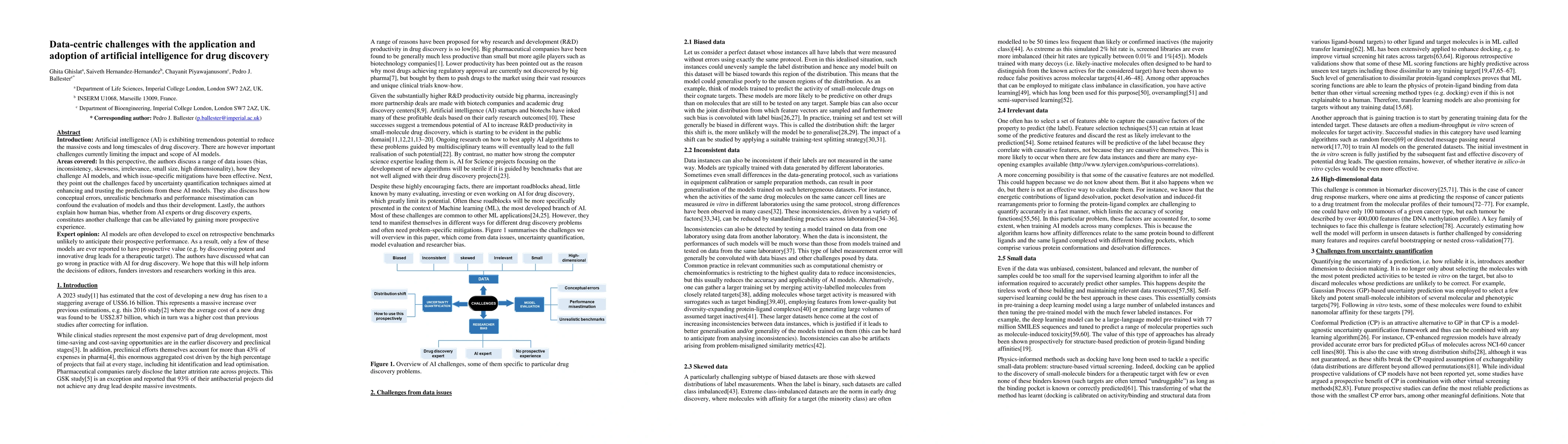 Thumbnail for Data-centric challenges with the application and adoption of artificial
  intelligence for drug discovery