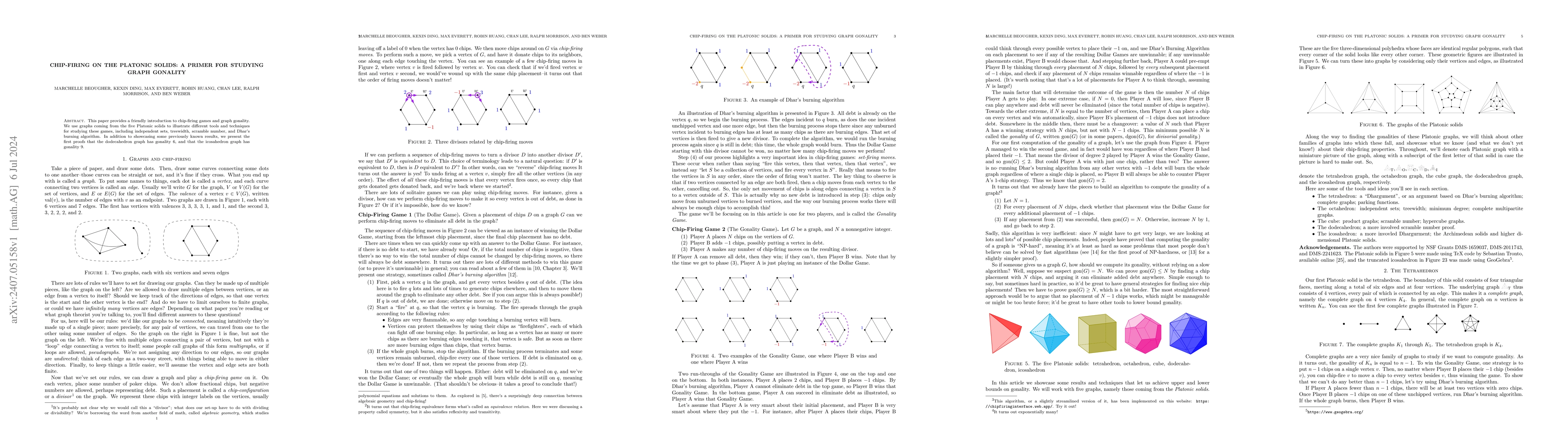Thumbnail for Chip-firing on the Platonic solids: a primer for studying graph gonality