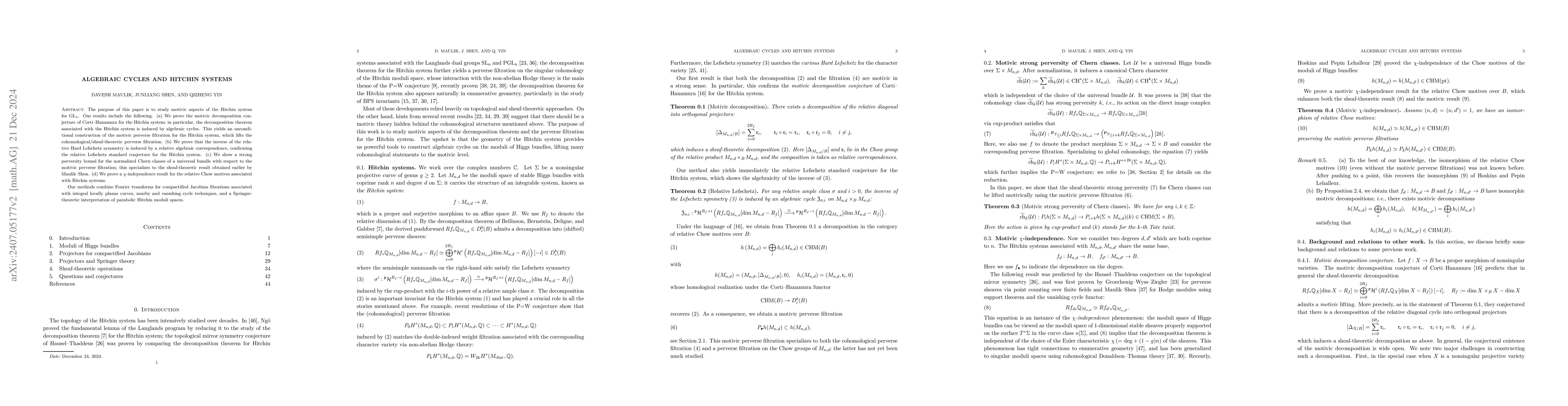 Thumbnail for Algebraic cycles and Hitchin systems