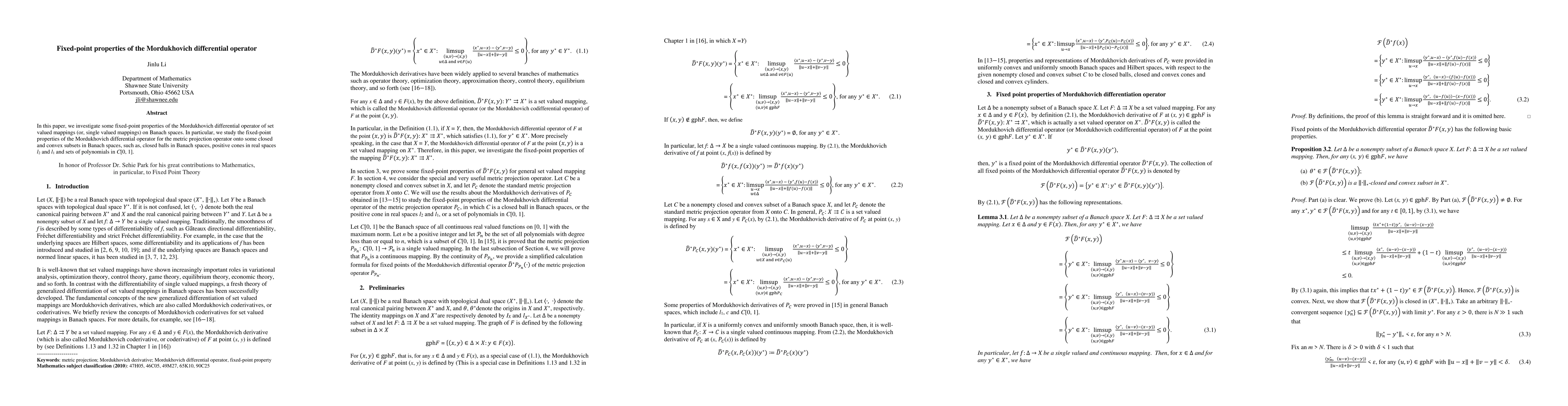 Thumbnail for Fixed-point properties of the Mordukhovich differential operator