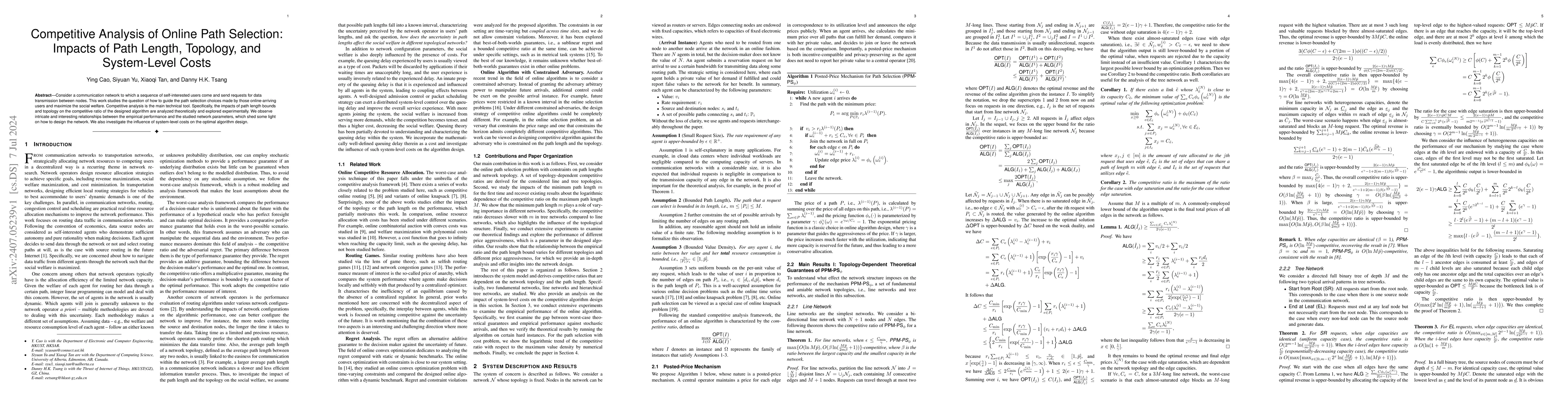 Thumbnail for Competitive Analysis of Online Path Selection: Impacts of Path Length,
  Topology, and System-Level Costs