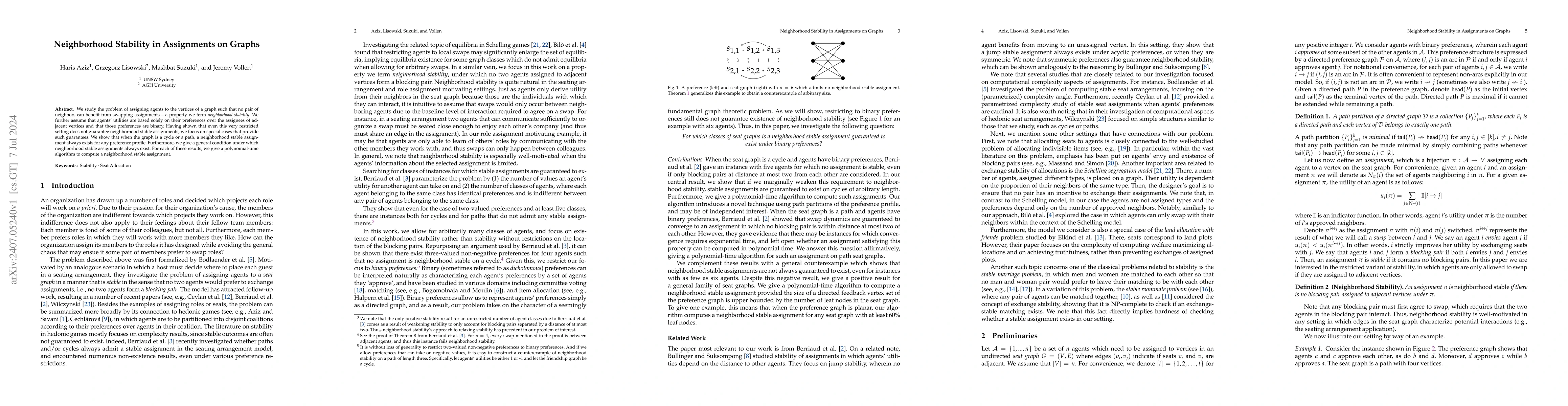 Thumbnail for Neighborhood Stability in Assignments on Graphs