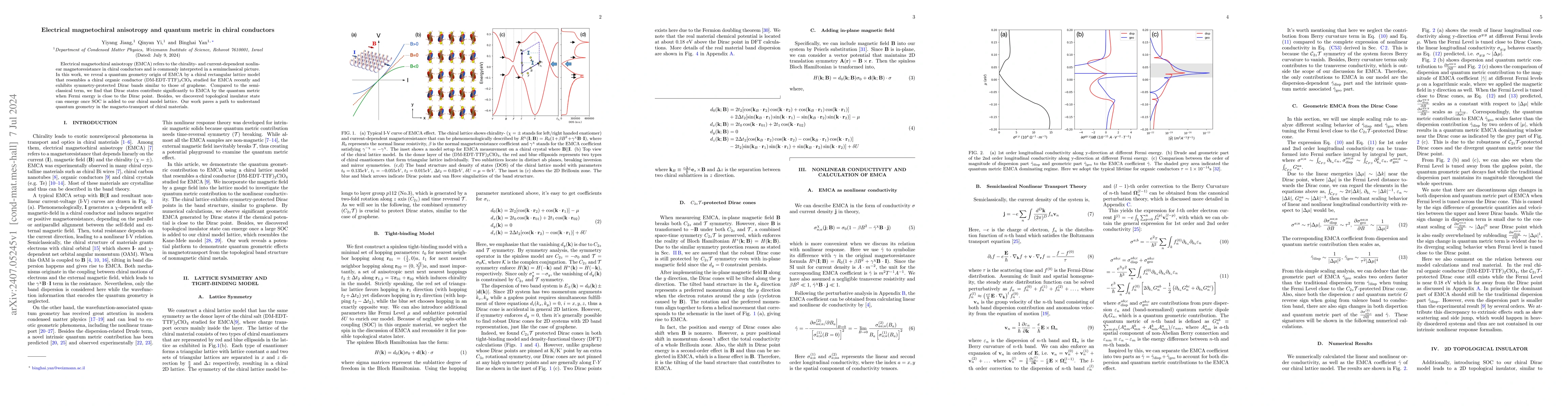 Thumbnail for Electrical magnetochiral anisotropy and quantum metric in chiral
  conductors