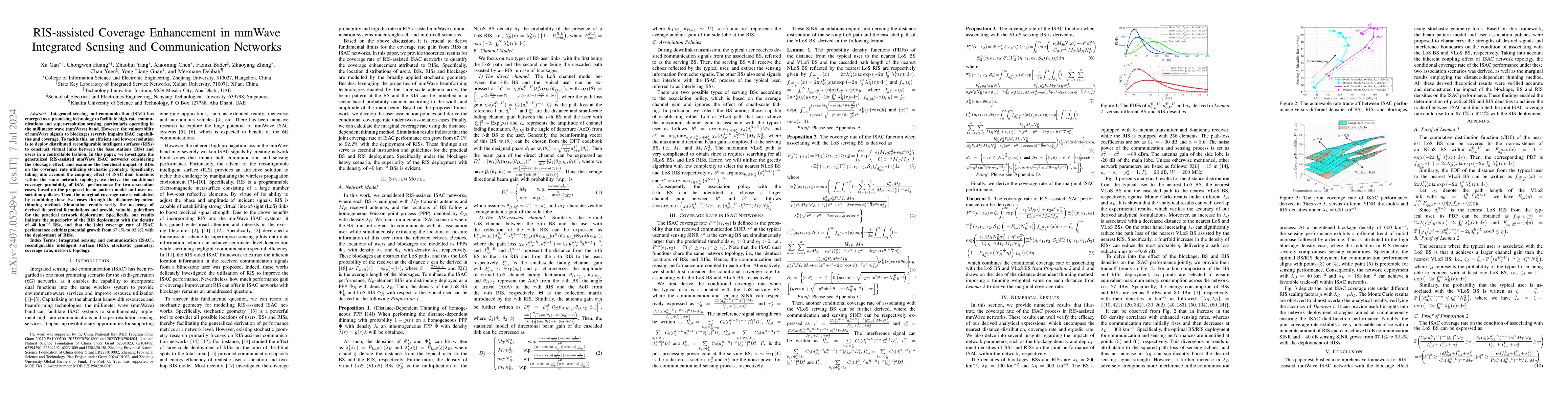 Thumbnail for RIS-assisted Coverage Enhancement in mmWave Integrated Sensing and
  Communication Networks