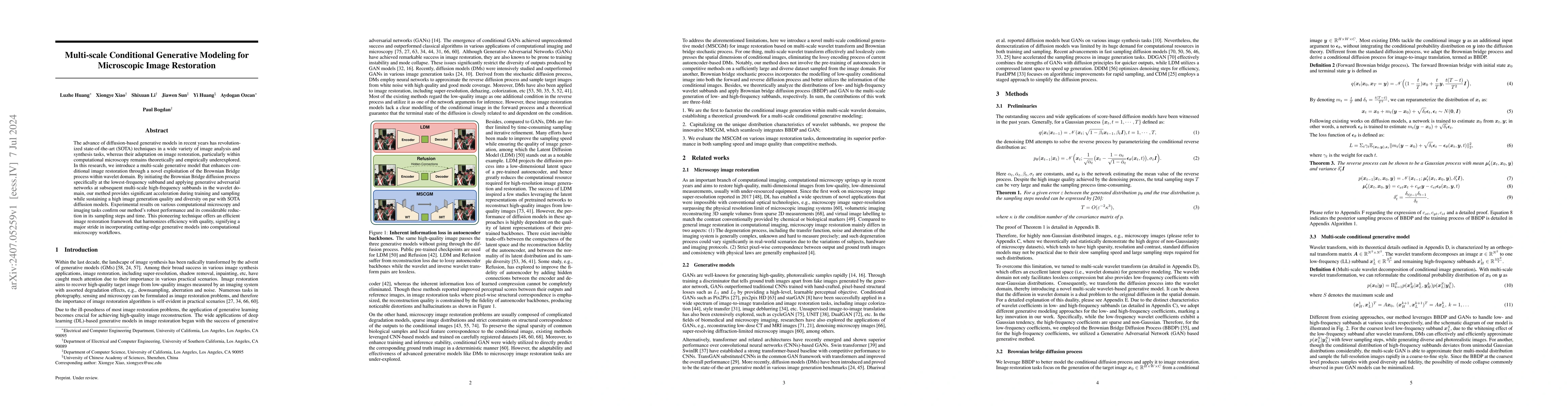 Thumbnail for Multi-scale Conditional Generative Modeling for Microscopic Image
  Restoration