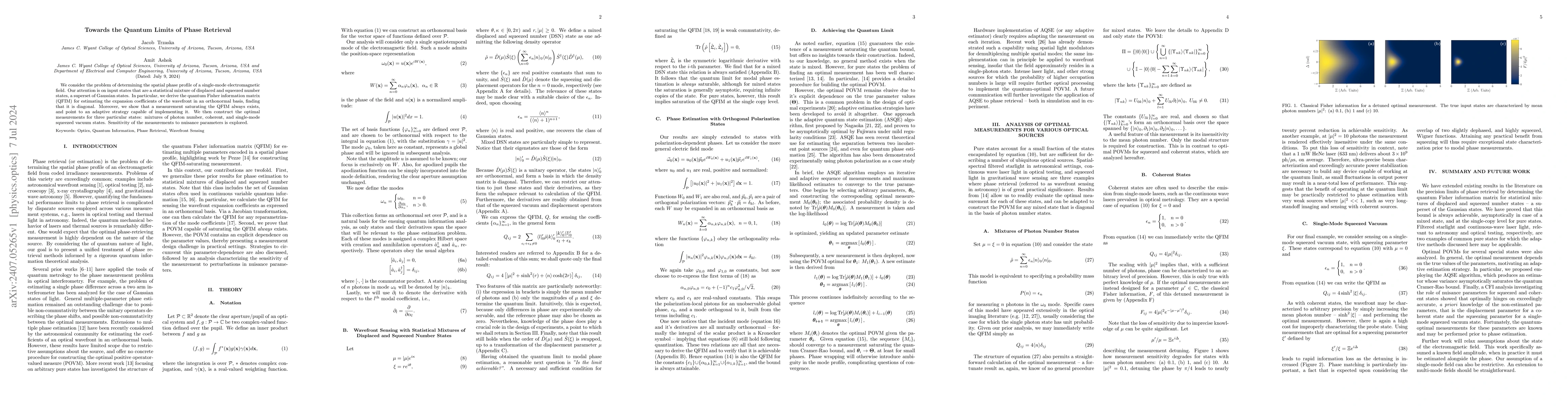 Thumbnail for Towards the Quantum Limits of Phase Retrieval