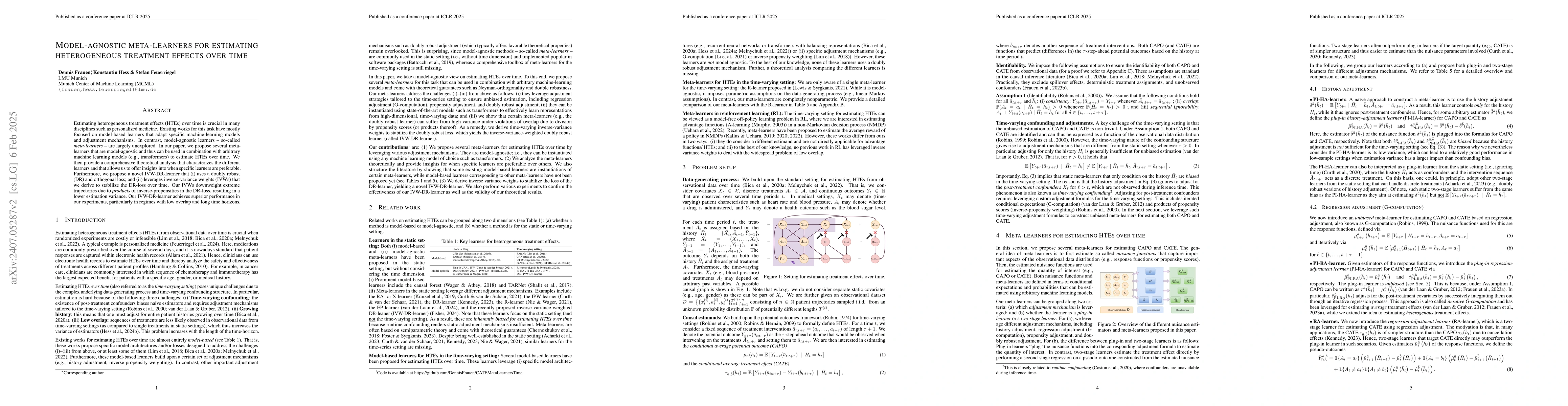 Thumbnail for Model-agnostic meta-learners for estimating heterogeneous treatment
  effects over time