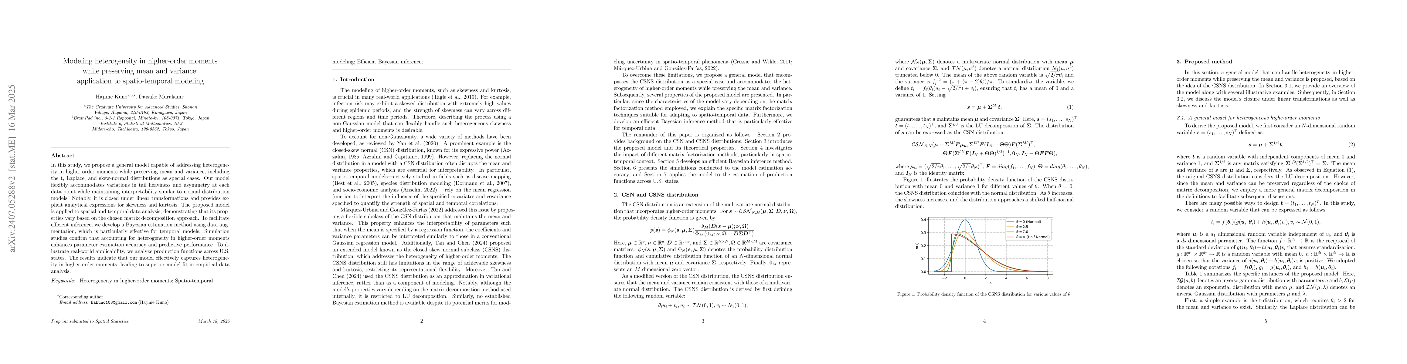 Thumbnail for Efficient Bayesian dynamic closed skew-normal model preserving mean and
  covariance for spatio-temporal data